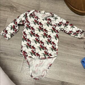 Kate Quinn Red and Green Bird Print Bodysuit